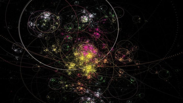 Céu estrelado e círculos, demonstração de mapa astral