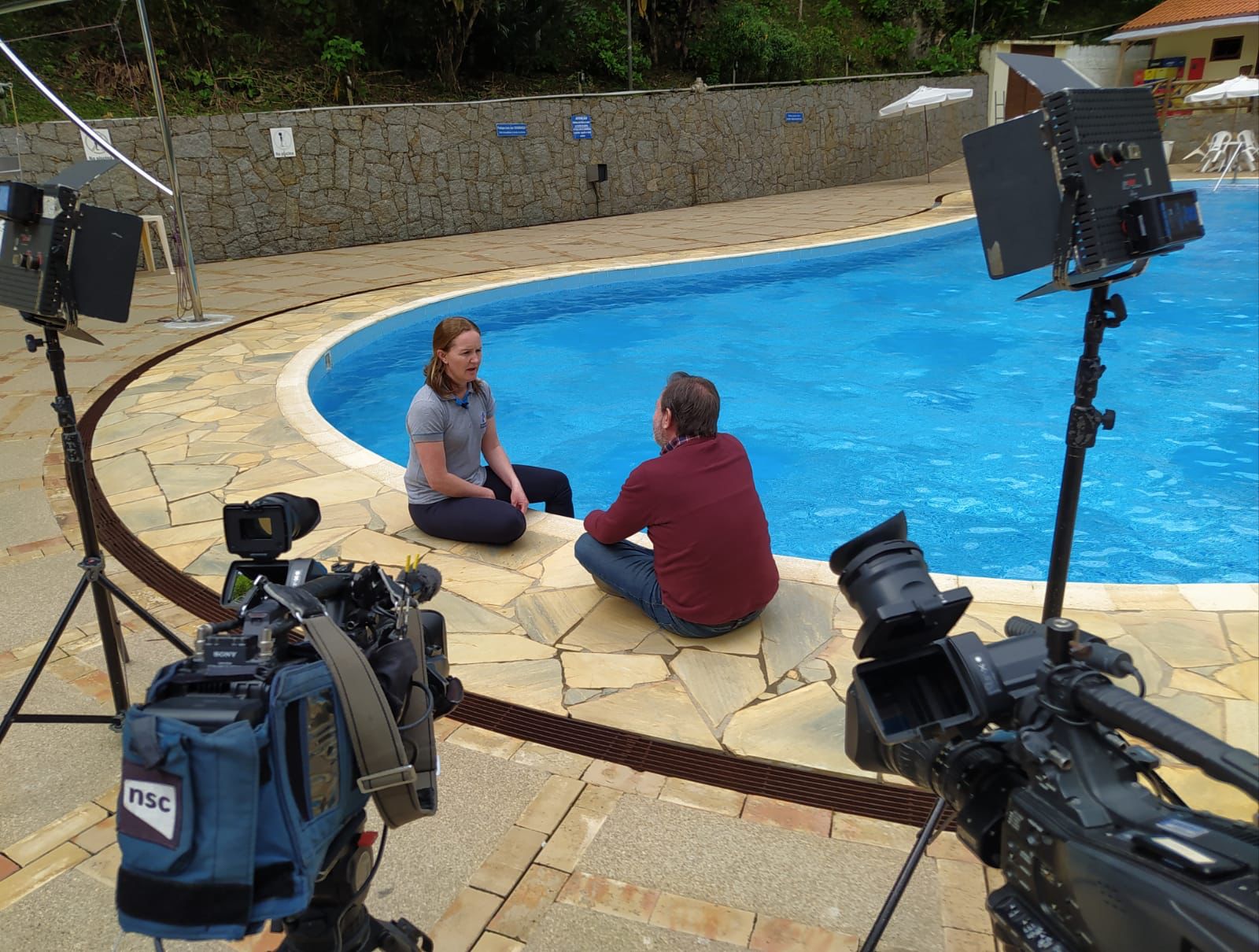 Bastidores do programa gravado em Santa Catarina.