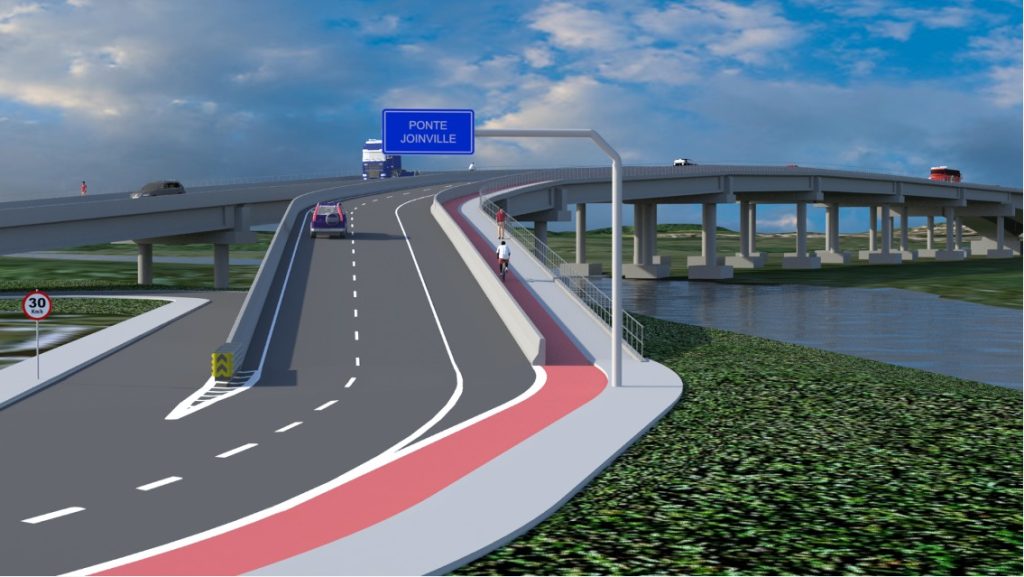 Ponte Joinville terá quase 1 km de extensão, em ligação dos bairros Adhemar Garcia e Boa Vista