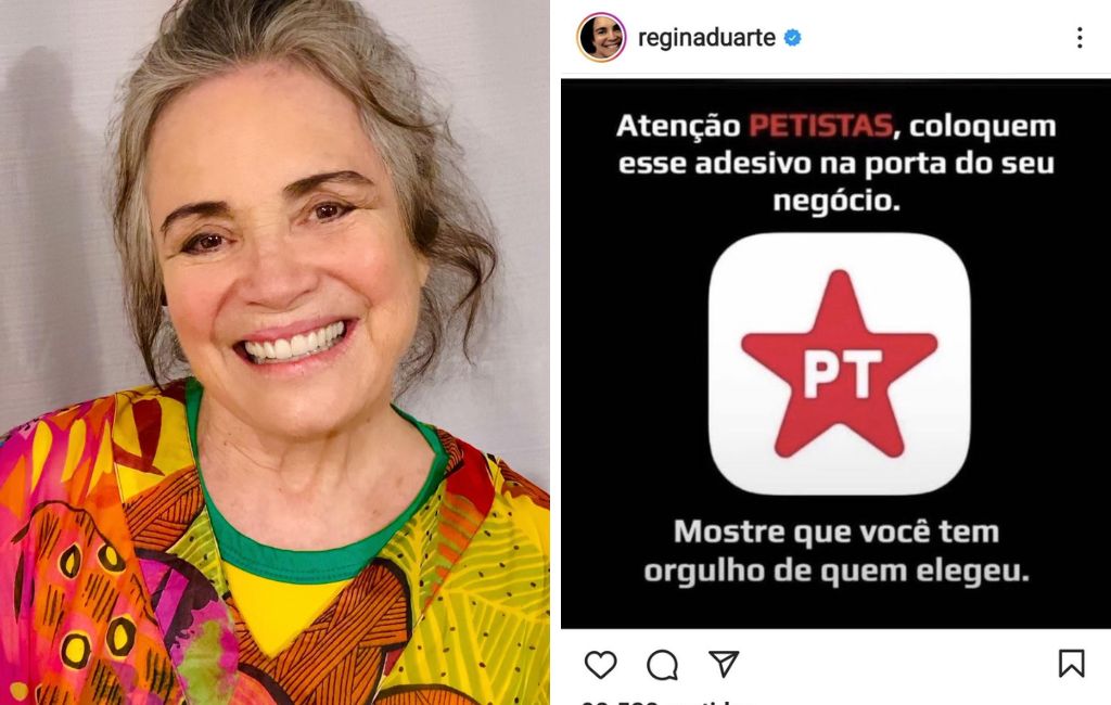 Regina Duarte fez publicação reproduzindo práticas nazistas
