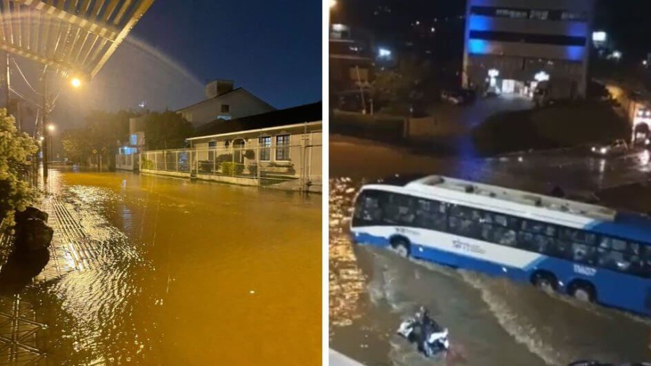 alagamentos em florianópolis na noite de quarta-feira, 30 de novembro