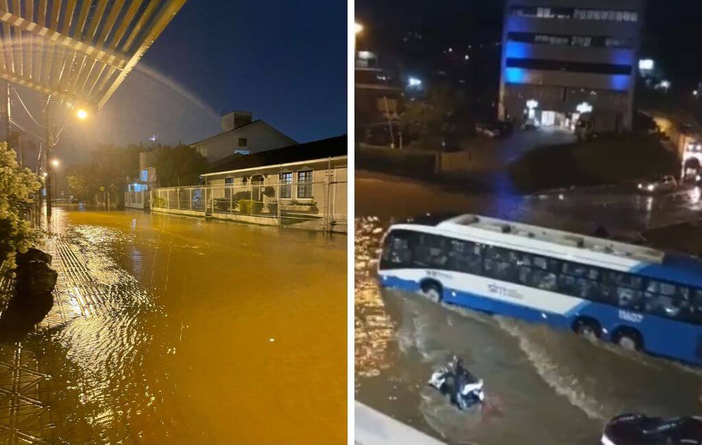 alagamentos em florianópolis na noite de quarta-feira, 30 de novembro