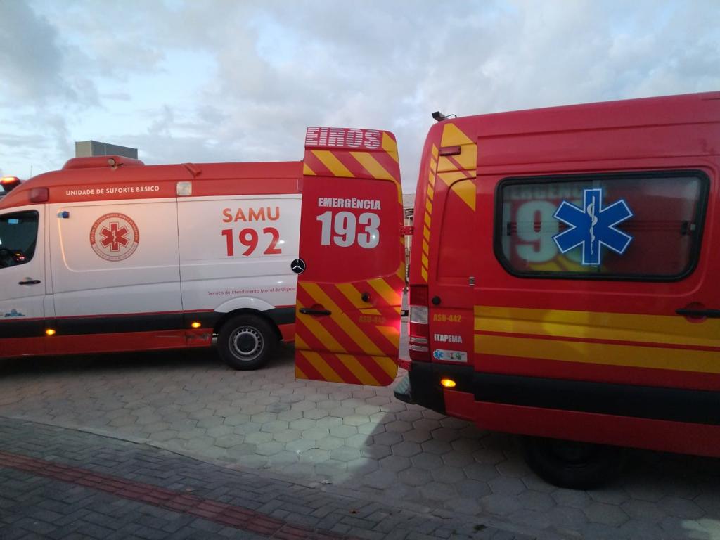 Jovem foi atendido por socorristas