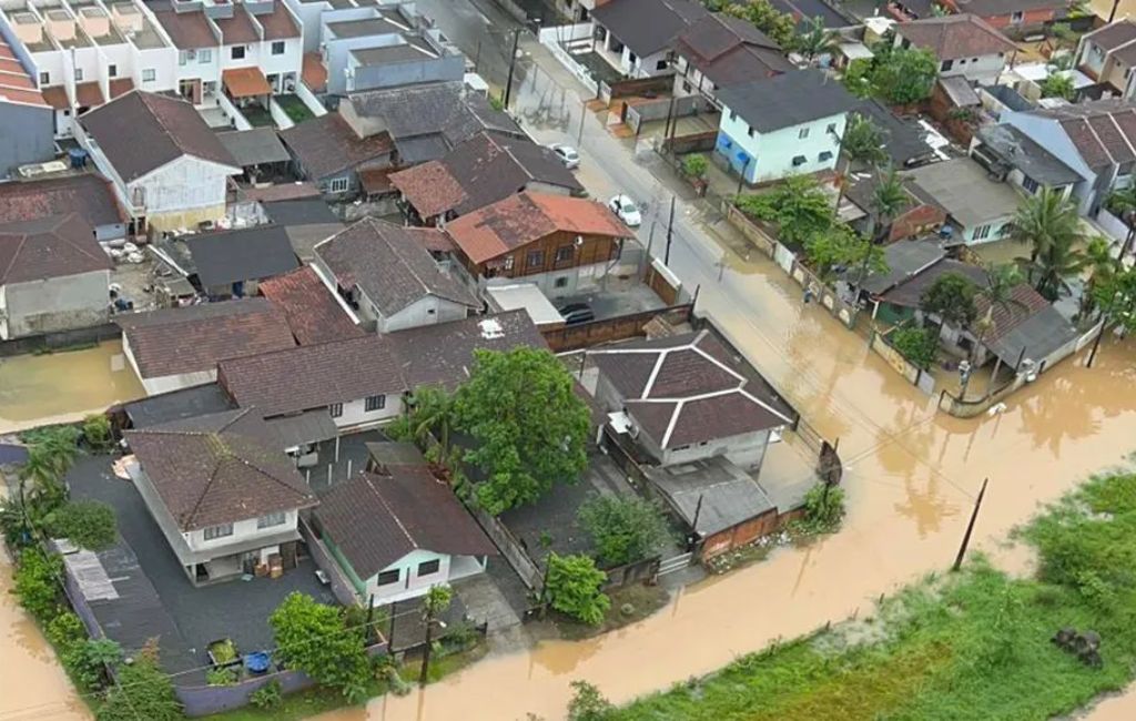 Joinville registrou alagamentos em função das fortes chuvas