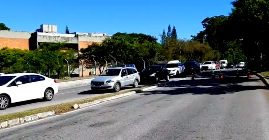 Região registrou congestionamento nesta manhã