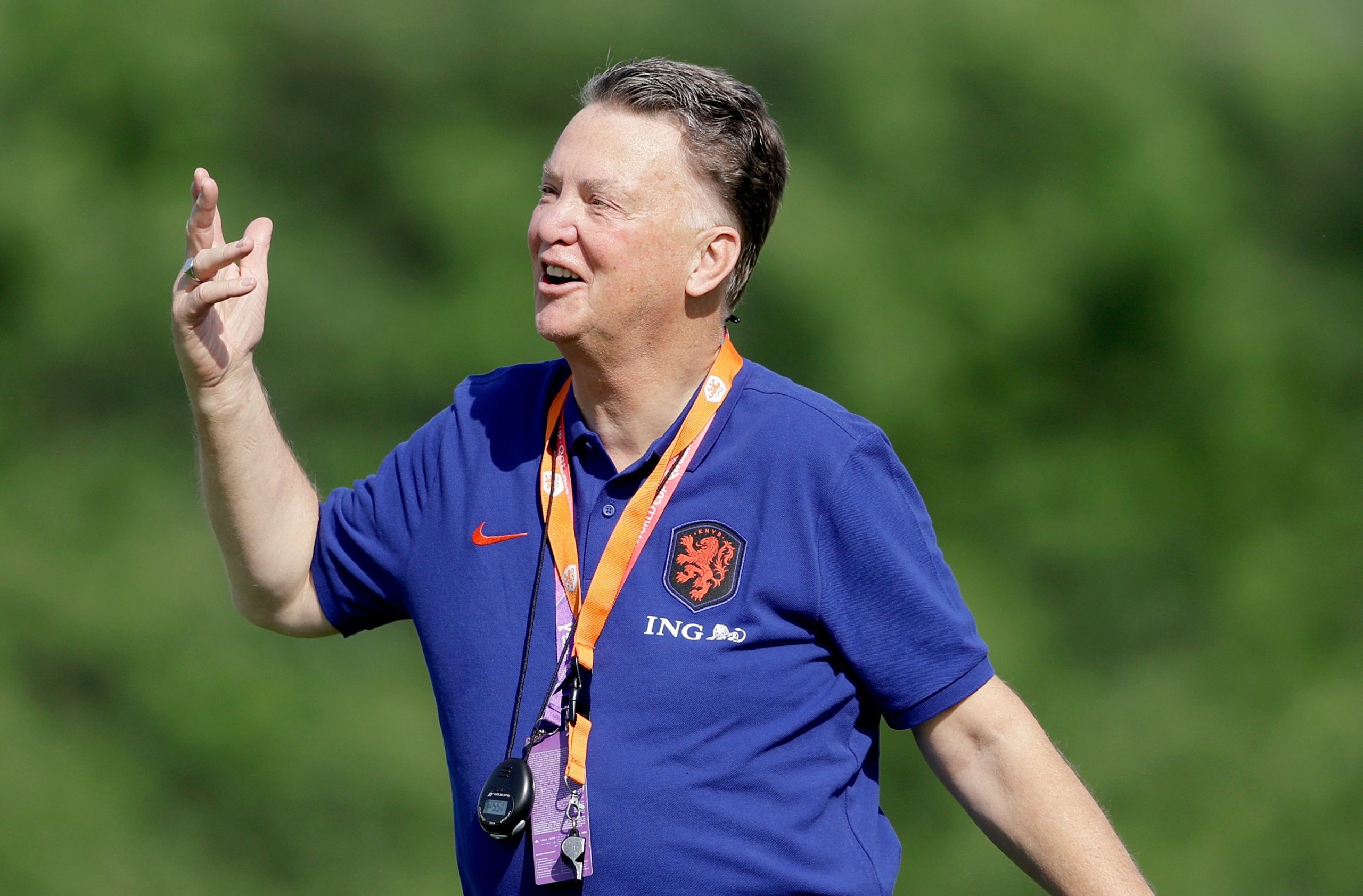 Louis Van Gaal no primeiro treino da Seleção da Holanda para a Copa do Mundo no Catar