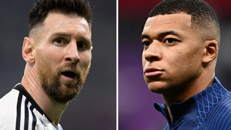 Messi e Mbappé disputam a final no domingo (Foto: Juan Mabromata e Gabriel Bouys/AFP)