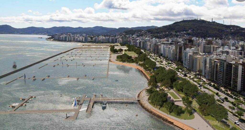 Projeto mostra como deve ficar a Marina da Beira-Mar Norte, em Florianópolis