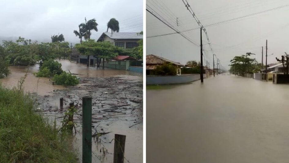 alagamentos em barra do sul e barra velha
