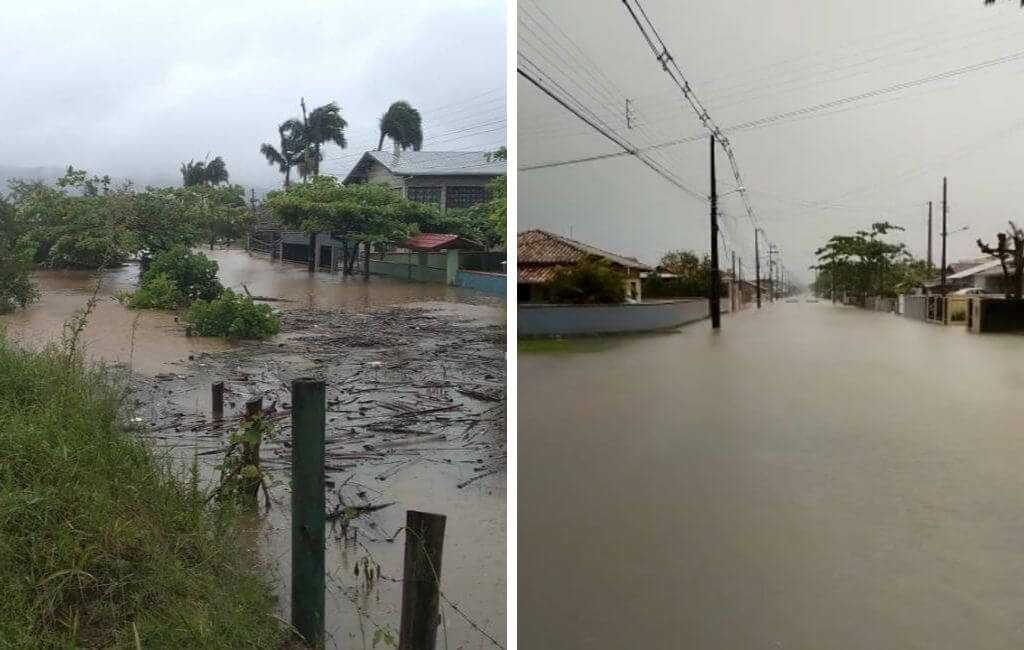 alagamentos em barra do sul e barra velha