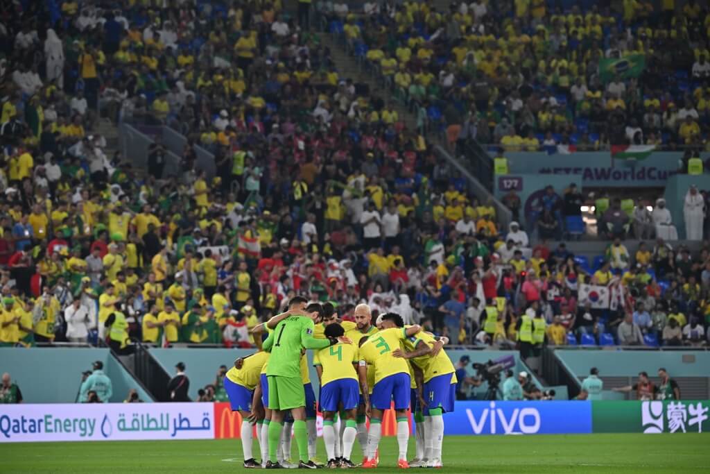 Seleção Brasileira no Estádio 974 para partida contra a Coreia do Sul