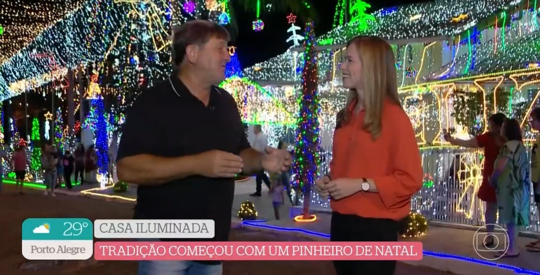 Martim e a repórter Ana Cristina em reportagem especial