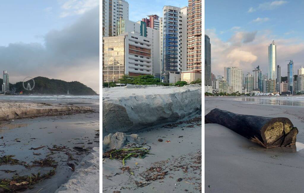 Danos na Praia Central de Balneário Camboriú