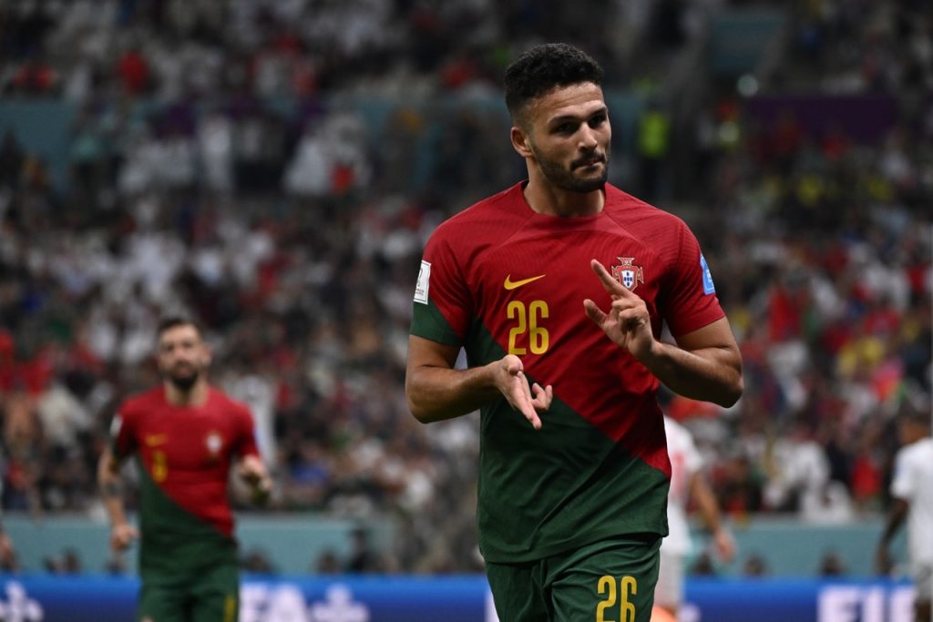 Gonçalo Ramos marcou três gols na goleada de Portugal sobre a Suíça