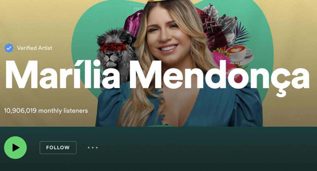 Marília Mendonça foi a artista mais ouvida no Spotify