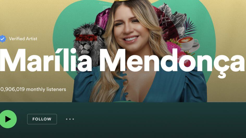 Marília Mendonça foi a artista mais ouvida no Spotify