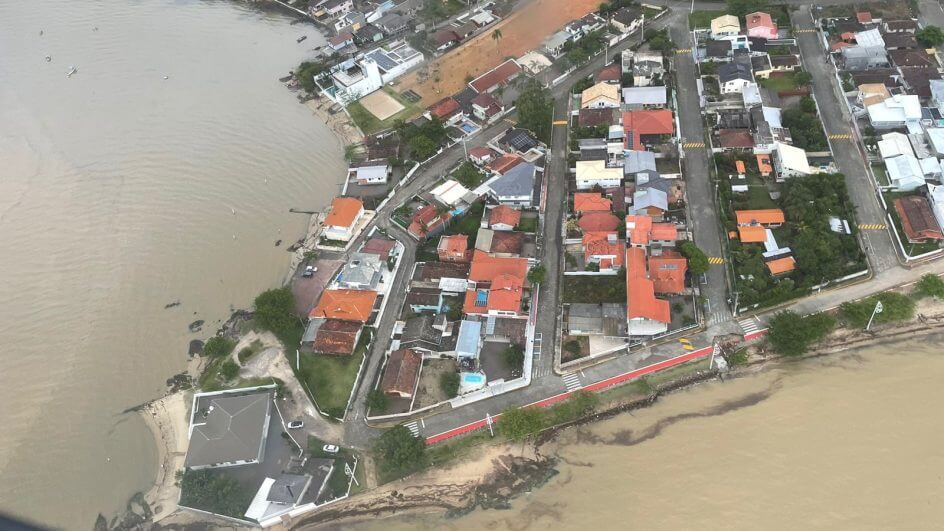 A região de Praia de Fora é uma das mais afetadas em Palhoça