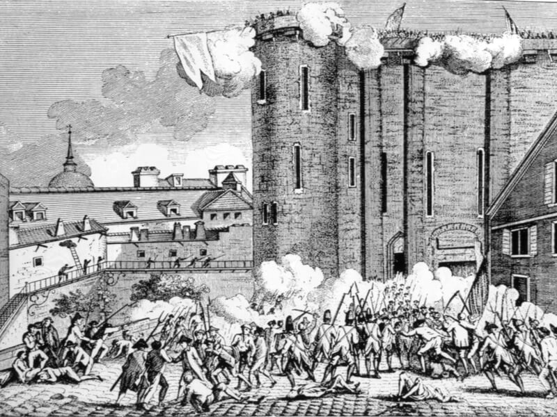 Ilustração Tomada da Bastilha, na Revolução Francesa