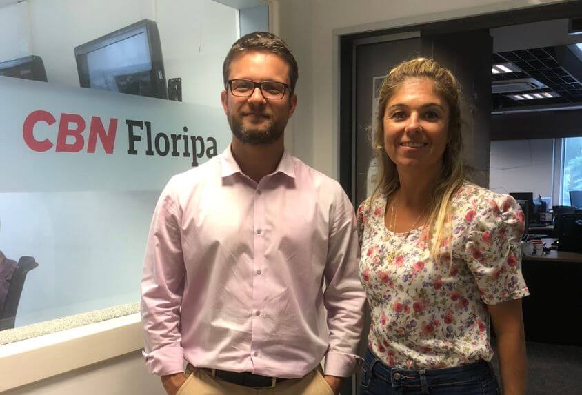 Daniel Ferronato e Andrea Macedo participaram do Empresas e Negócios
