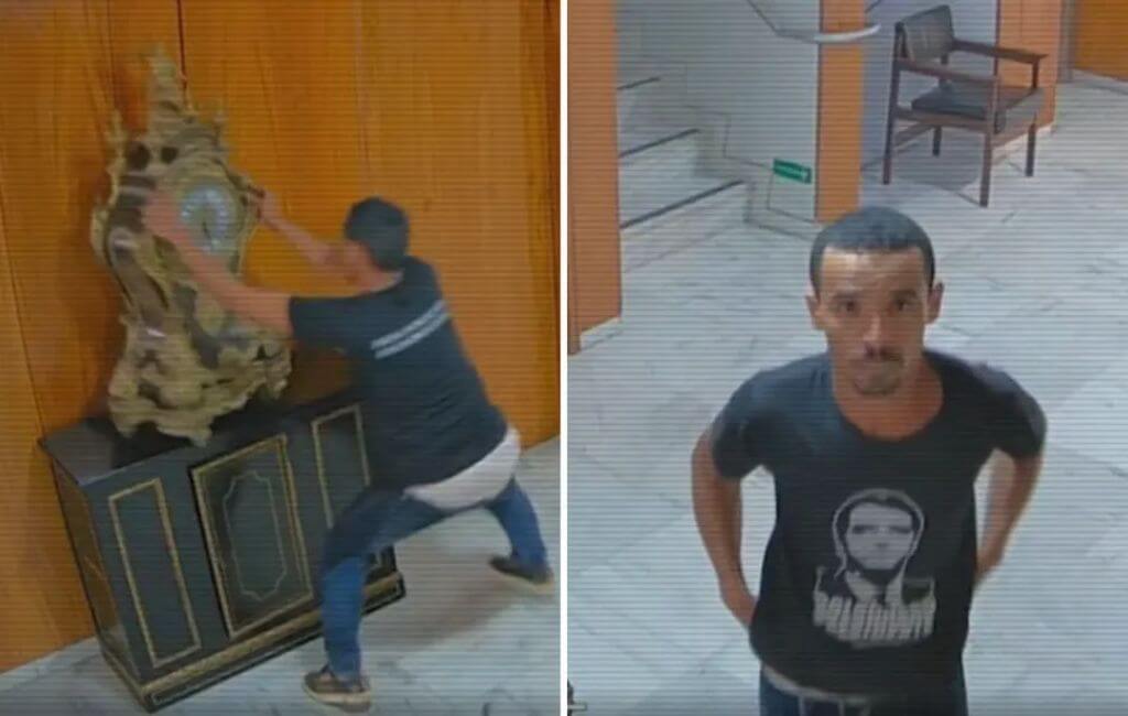 homem que quebrou relógio histórico nos atos golpistas
