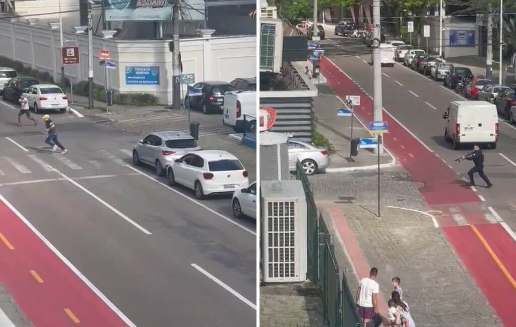 Imagens mostram perseguição