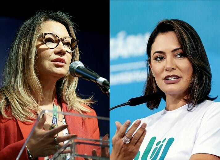 Janja e Michelle Bolsonaro