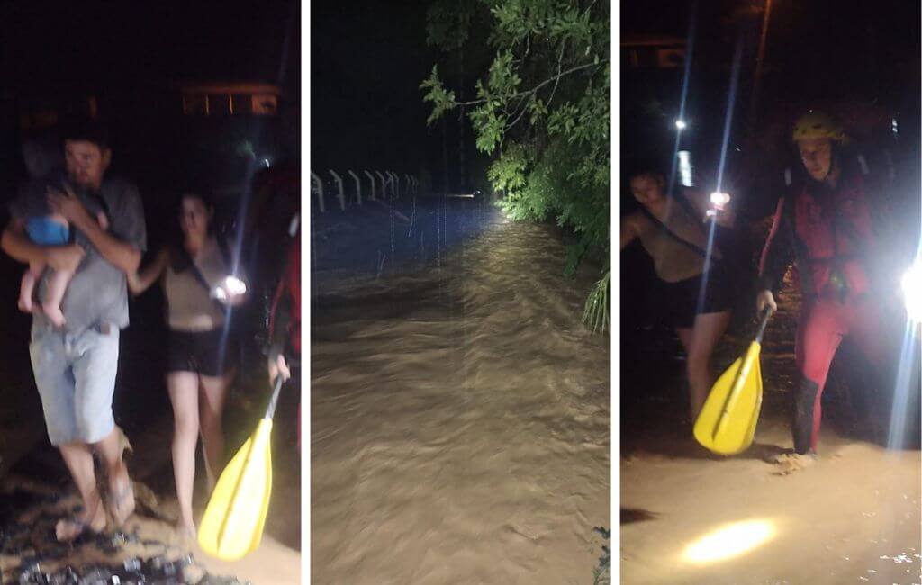 Imagens mostram resgate das duas famílias