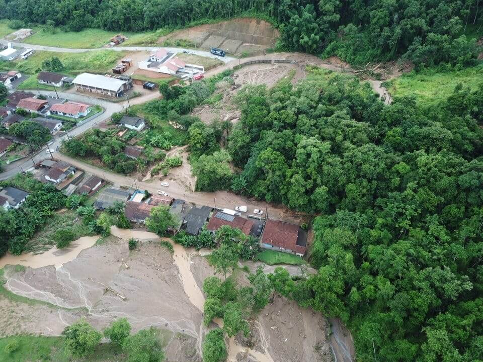Cidade de Rodeio, no Vale do Itajaí, foi uma das mais afetadas pelas chuvas