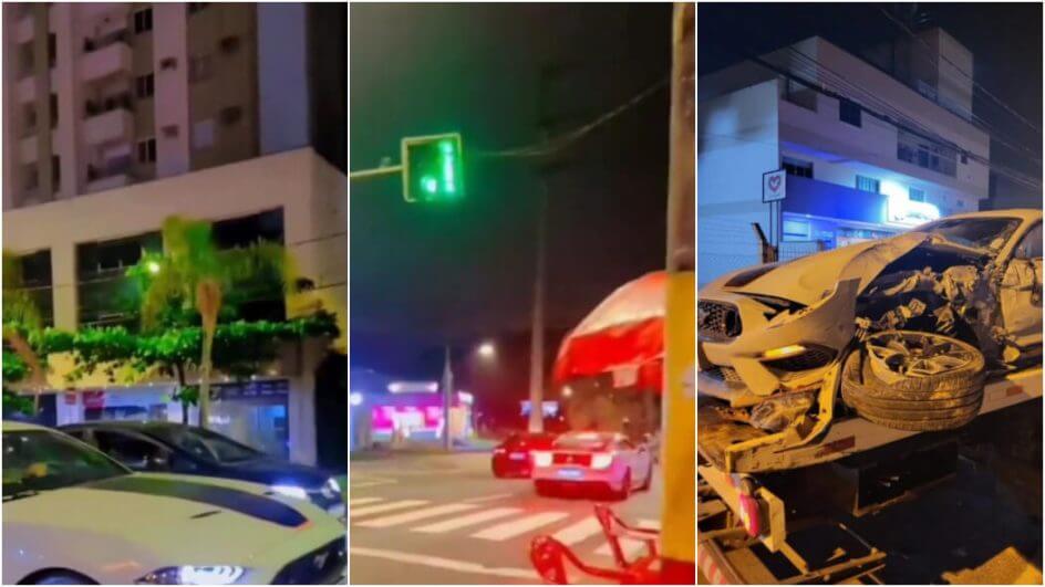 Carros ficaram destruídos com a colisão