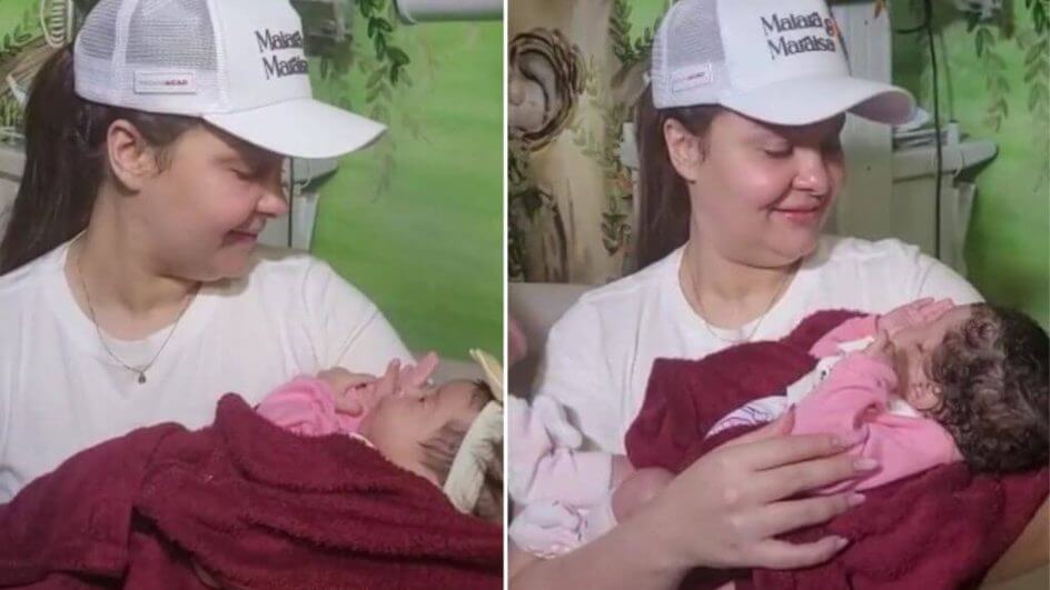 Cantora Maiara conhece gêmeas batizadas em homenagem à dupla