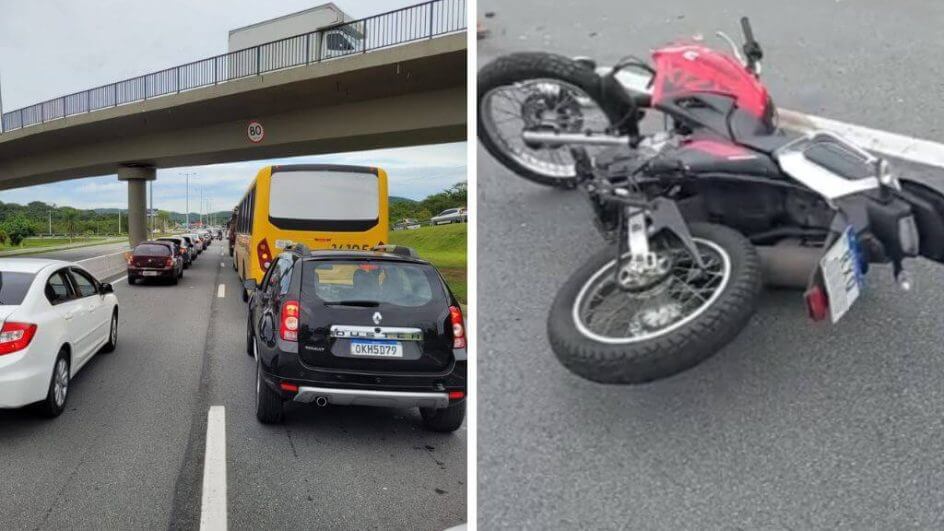 Acidente provou trânsito na SC-401