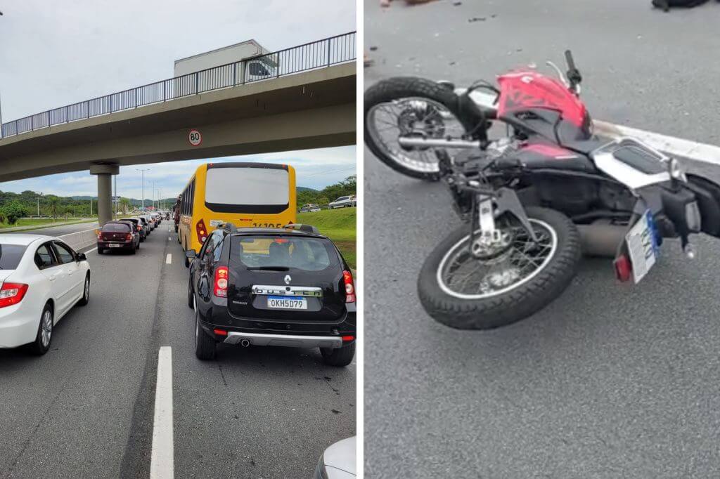 Acidente provou trânsito na SC-401