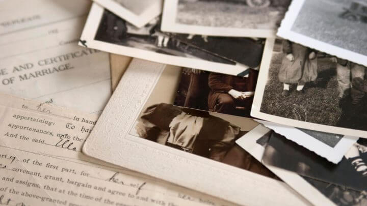 Fotografias e documentos antigos