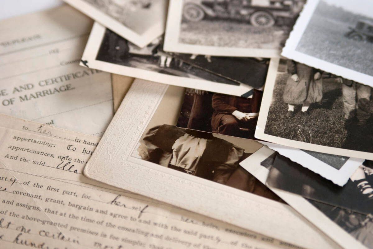 Fotografias e documentos antigos