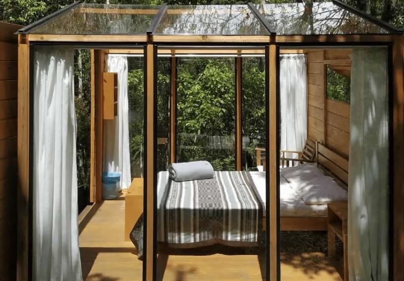 Cabana de vidro fica em Alfredo Wagner, na Grande Florianópolis