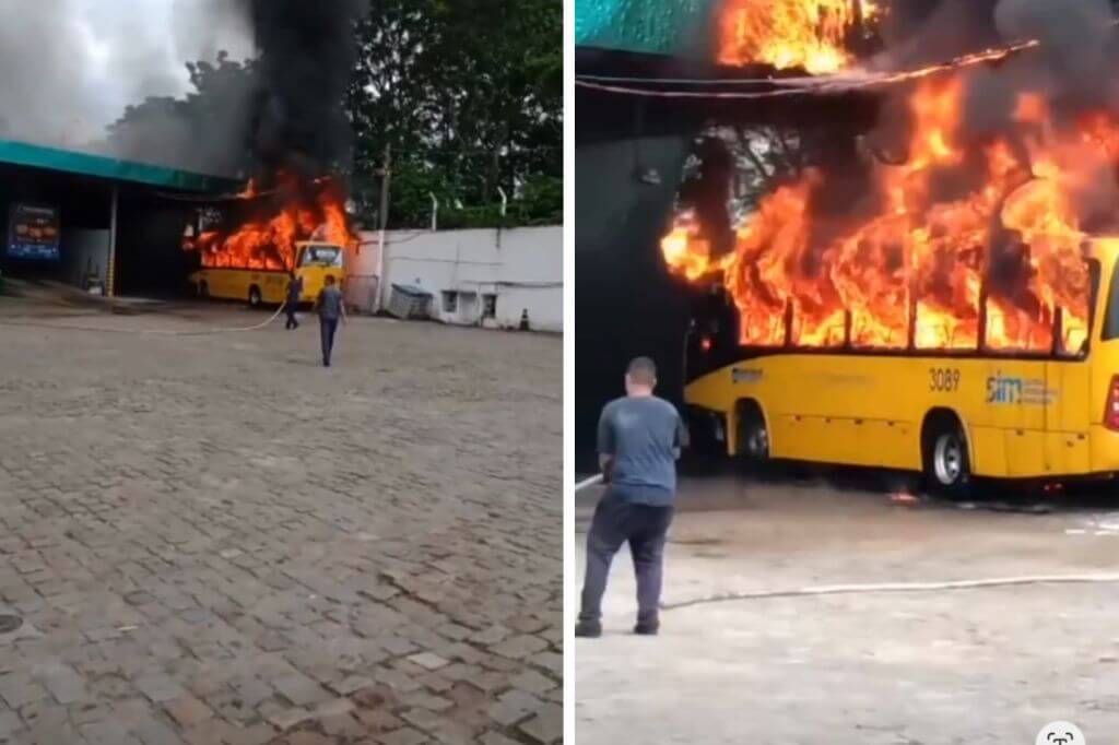 Incêndio em ônibus em Florianópolis