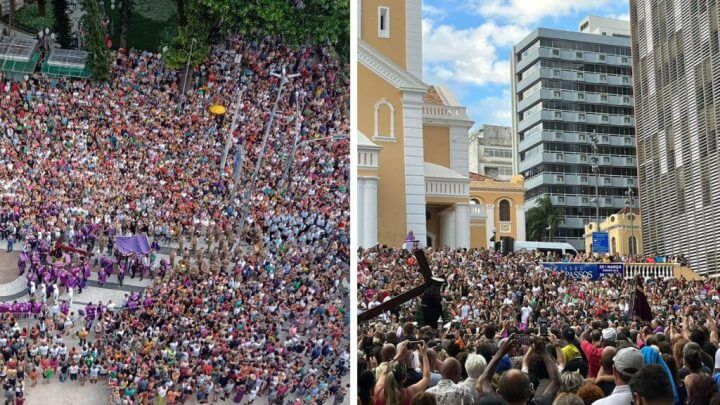 Procissão lotou catedral e região central de Florianópolis