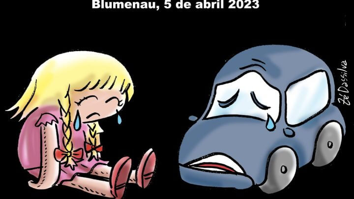 Charge Zé Dassilva homenagem às vítimas de ataque a creche em Blumenau