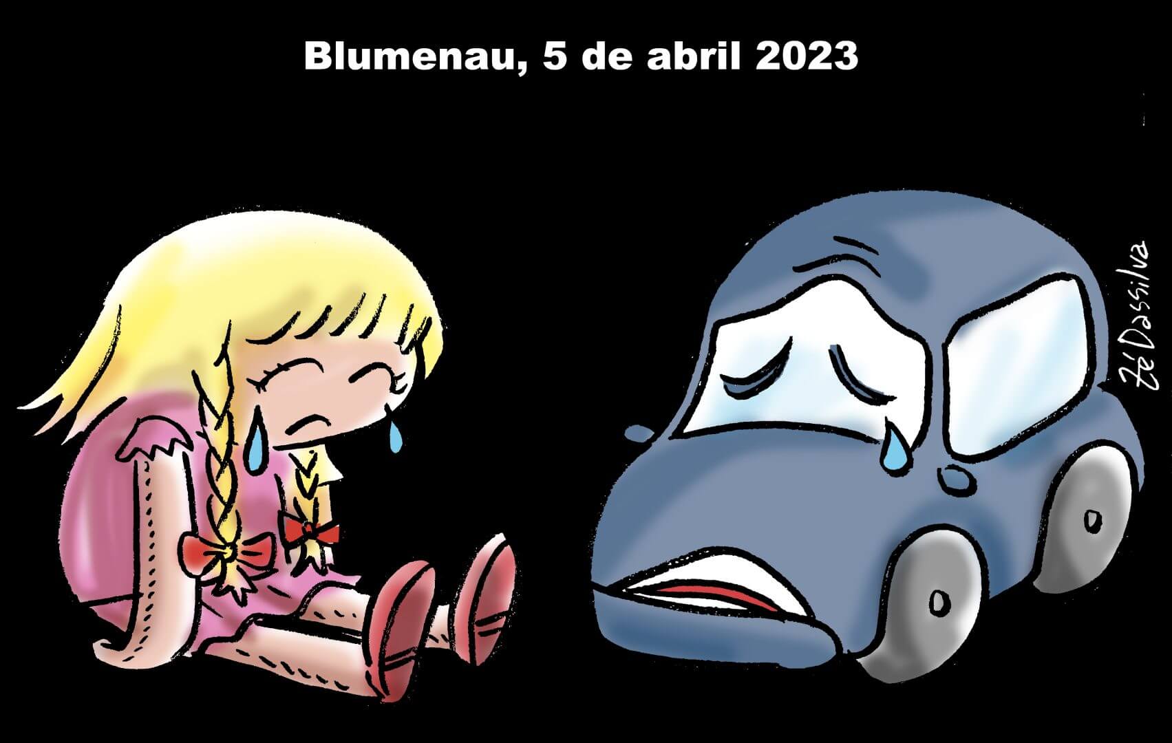 Charge Zé Dassilva homenagem às vítimas de ataque a creche em Blumenau