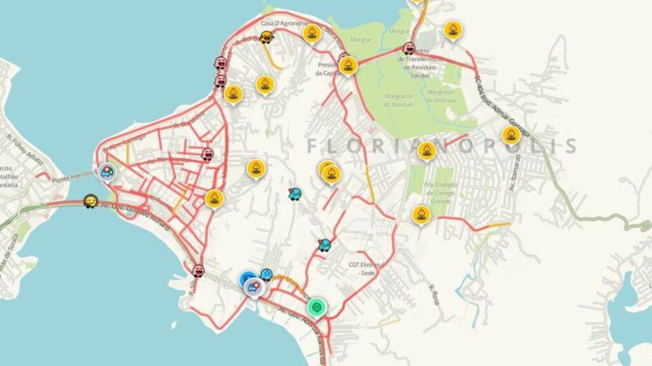 waze transito floripa