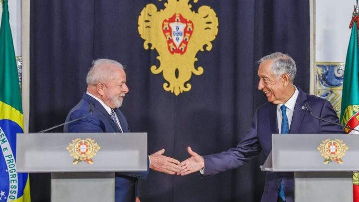 Lula cumprimenta presidente Portugal, Marcelo Rebelo de Sousa (Foto: Ricardo Stuckert, PR)