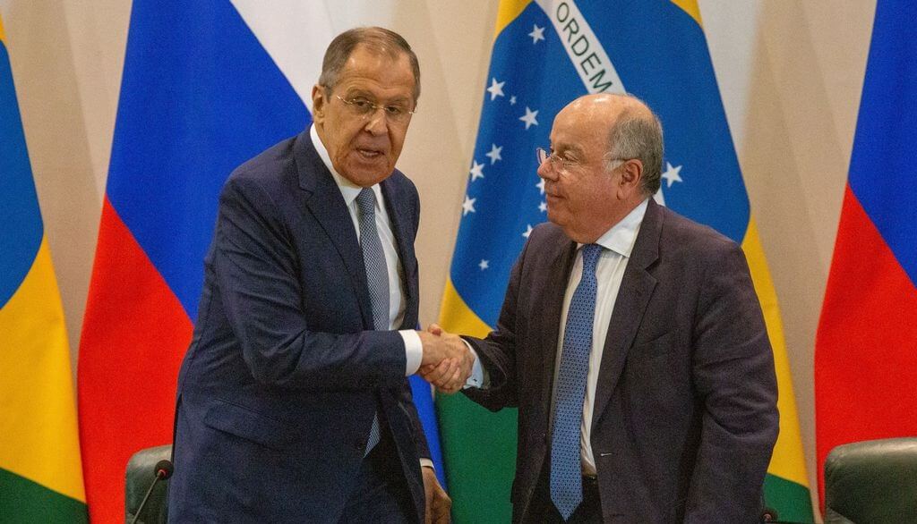 Ministros das Relações Exteriores do Brasil, Mauro Vieira, e da Rússia, Sergei Lavrov (Foto: Fabio Rodrigues-Pozzebom, Agência Brasil)