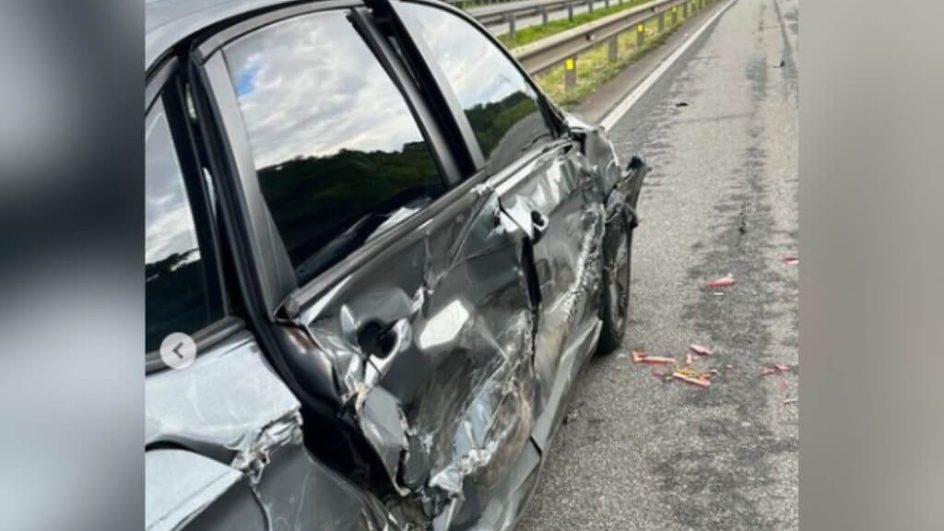 Apesar do susto, ninguém ficou ferido (Foto: Redes sociais/Divulgação)