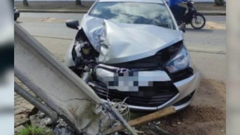 Acidente aconteceu em Indaial epois de assalto em Timbó