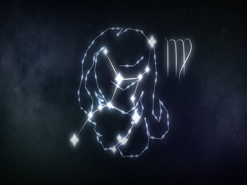 Ilustração da constelação de Virgem