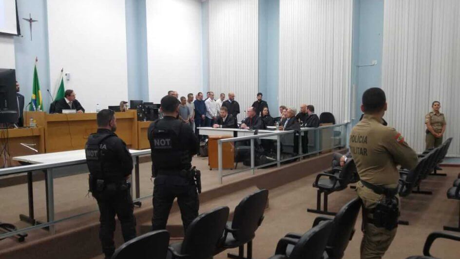 Julgamento durou dois dias e cinco homens foram condenados (Foto: Tribunal de Justiça de SC, divulgação)