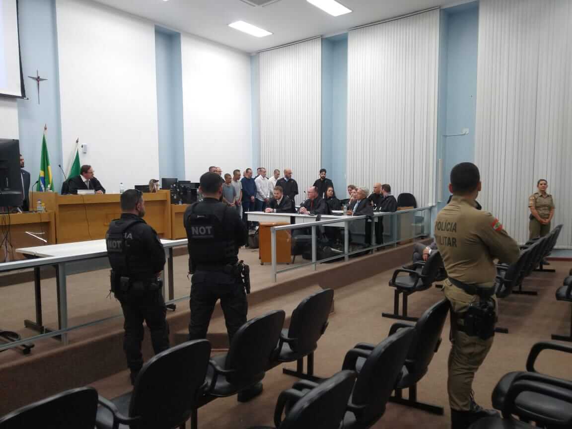 Julgamento durou dois dias e cinco homens foram condenados (Foto: Tribunal de Justiça de SC, divulgação)