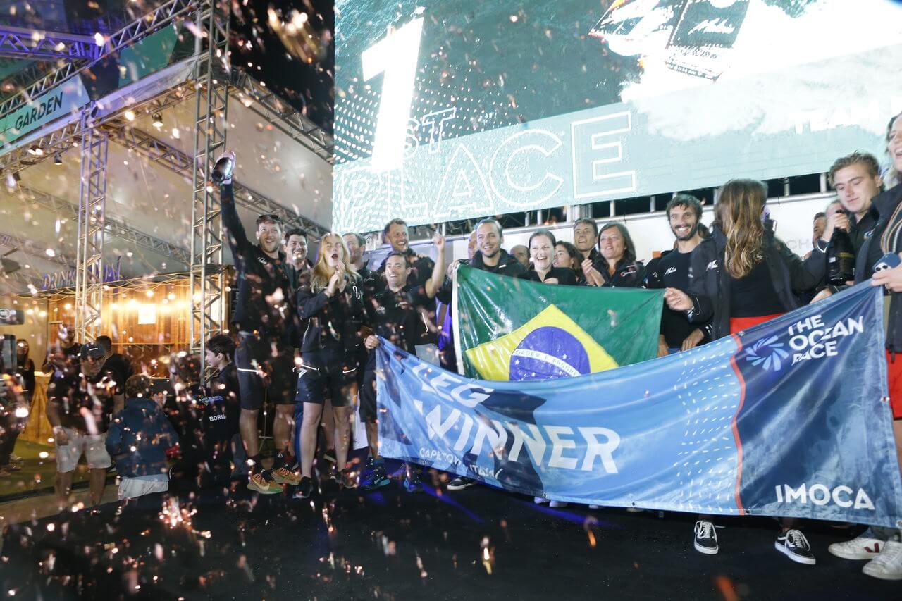 Equipe Malizia foi a vencedora da etapa de Itajaí da The Ocean Race (Foto: Patrick Rodrigues, Santa)