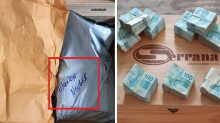 Investigação encontrou dinheiro em caixa com logotipo da Serrana durante prisões da Operação Mensageiro em Itapoá