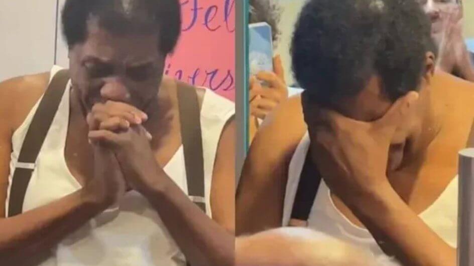 Tony Tornado recebeu festa surpresa de colegas de elenco da novela